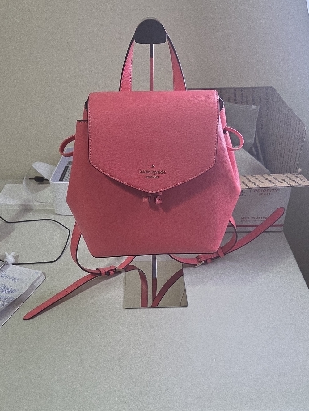 kate spade Lizzie Medium Coral Pink Leather Mini Backpack